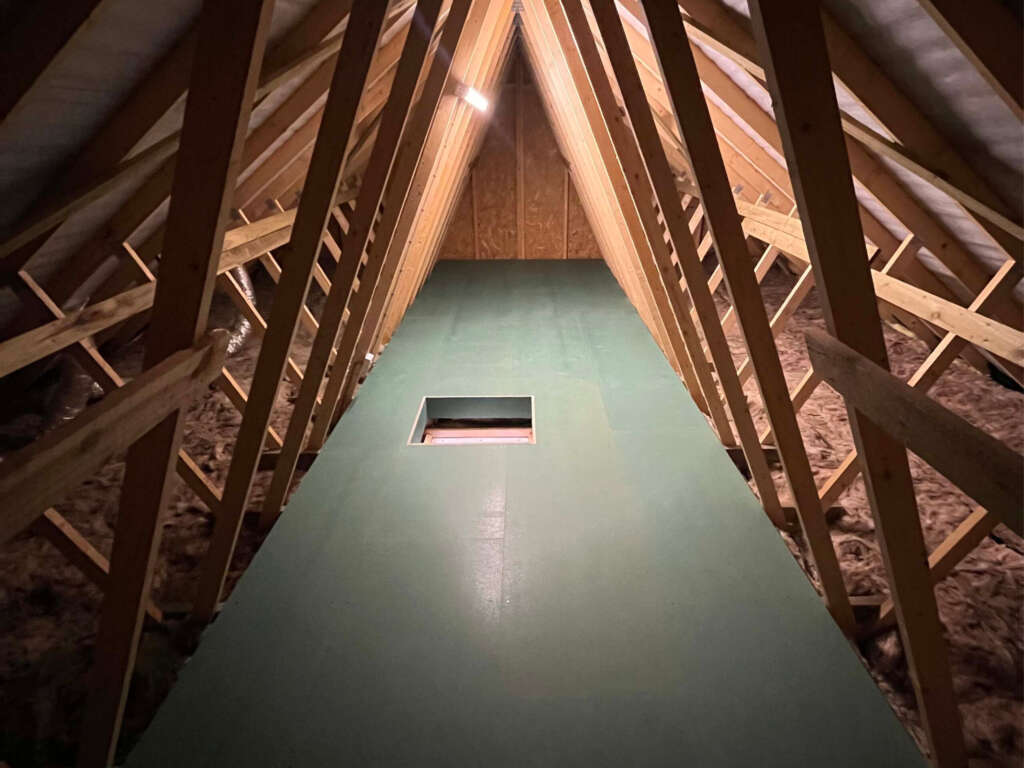 After photo showing newly installed loft boarding system in Sussex