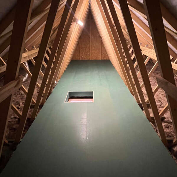 After photo showing newly installed loft boarding system in Sussex