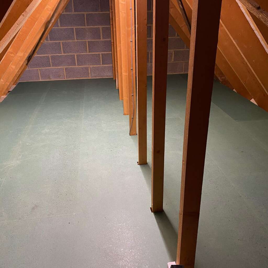 After photo of fully boarded loft ready for safe storage in Sussex