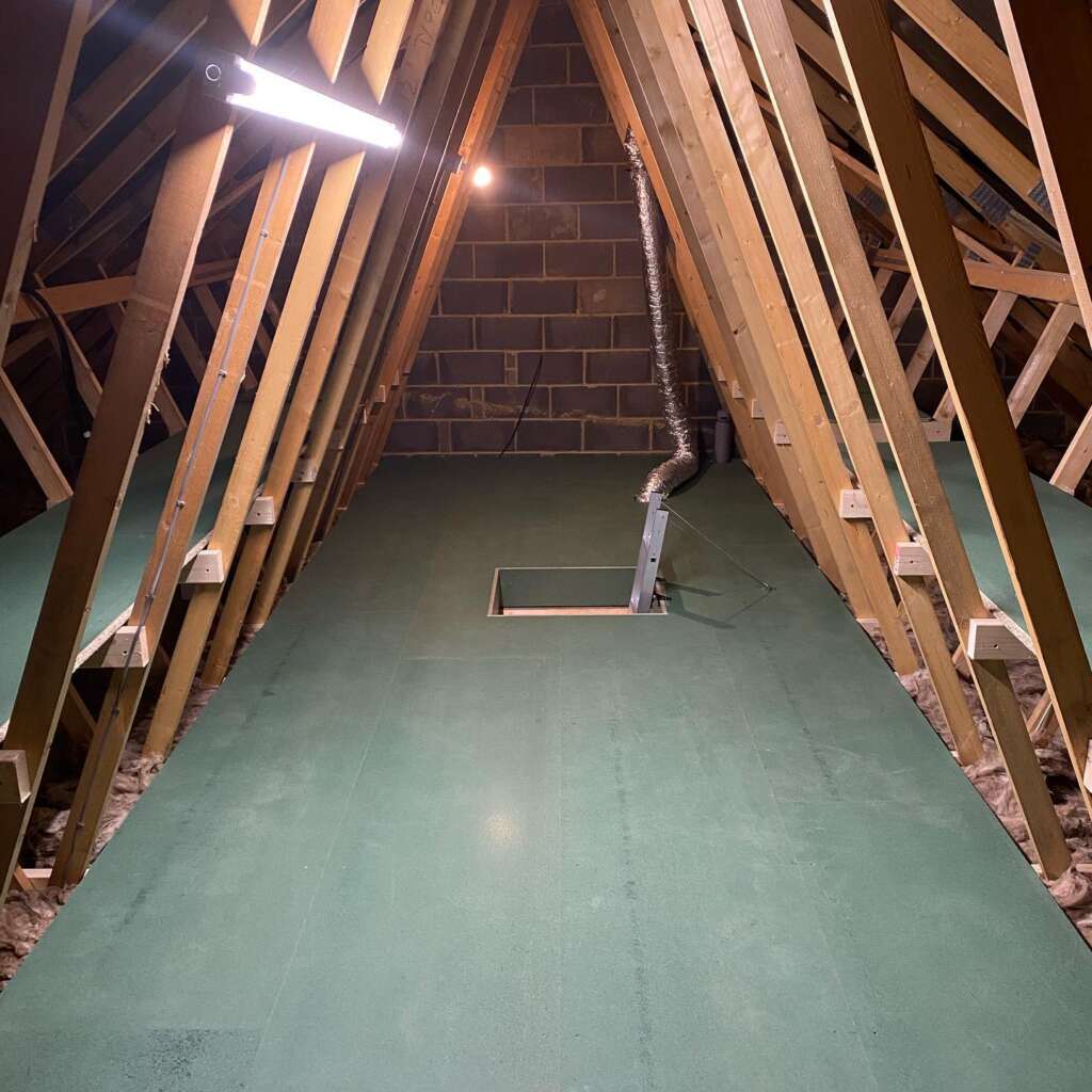After photo of loft upgraded with professional Sussex loft boarding